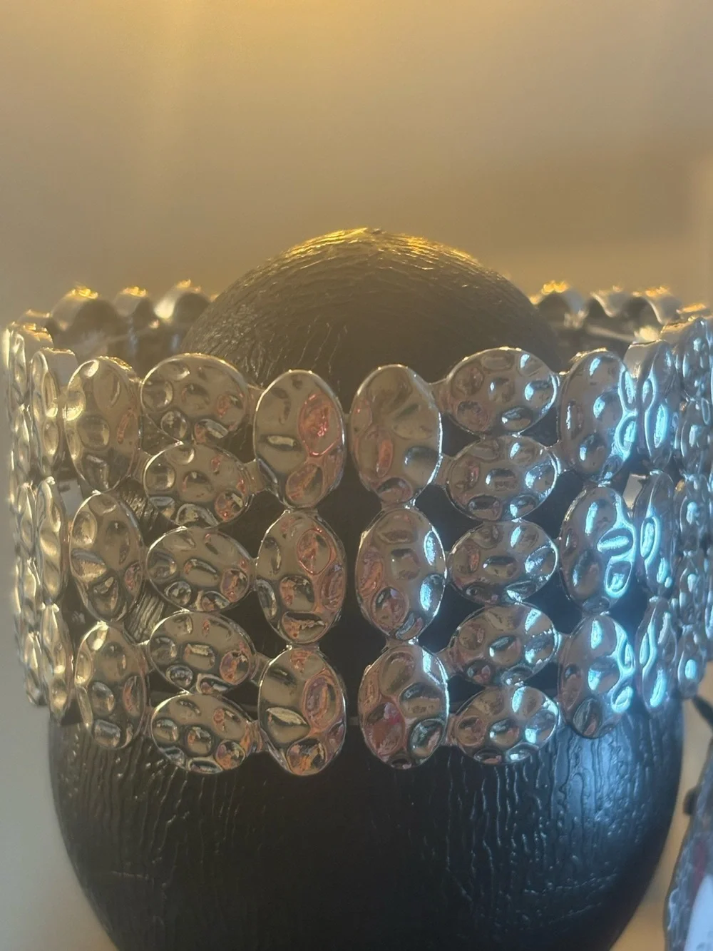 Silver Statement Disc Stretch Bracelet - Women Accessories